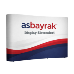 oval örümcek stand baskılı kavisli fuar standı arka fon standı Asbayrak üretici