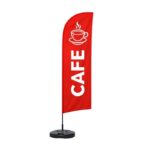 cafe ve restoran işletmeleri için reklam amaçlı yelken bayrak