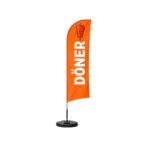 döner işletmeleri için reklam amaçlı yelken bayrak