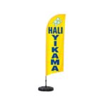 halı yıkama firmaları için sarı reklam yelken bayrak