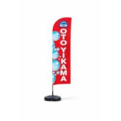 oto yıkama işletmeleri için reklam amaçlı yelken bayrak