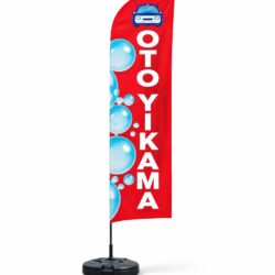 oto yıkama işletmeleri için reklam amaçlı yelken bayrak