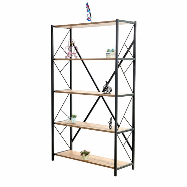 Modular Metal Bookcase with 5 Shelves - Image 1