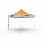 Logo baskılı profesyonel katlanır gazebo çadırı; outdoor etkinliklerde, fuar ve festival alanlarında kullanılan, dayanıklı taşıyıcı gövdeye sahip, marka baskılı gölgelik çadır modelidir.