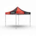 Logo baskılı profesyonel katlanır gazebo çadırı; outdoor etkinliklerde, fuar ve festival alanlarında kullanılan, dayanıklı taşıyıcı gövdeye sahip, marka baskılı gölgelik çadır modelidir.