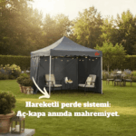 Bahçe Çadırı 3×3 m. (Hareketli Perdeli)
