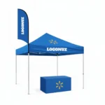 gazebo çadır stand çadırı reklam çadırı masalı ve bayraklı