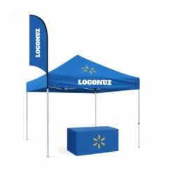 gazebo çadır stand çadırı reklam çadırı masalı ve bayraklı