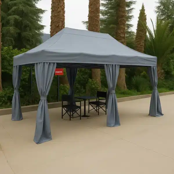 Bahçe Çadırı 3x6 m. - Antrasit Gri - 40 mm Siyah Çelik