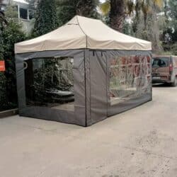 karavan çadırı kış bahçesi 3x4,5 metre krem antrasit gri