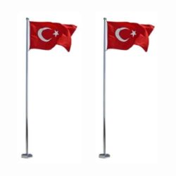 Paslanmaz Bayrak Direği 13 Metre, içten ipli, sonsuz tepe dönerli sistemi ile bayrağınızın her zaman düzgün dalgalanmasını sağlar.