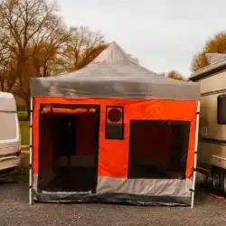 turuncu gri karavan kış bahçe çadırı