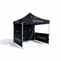 Logo baskılı profesyonel katlanır gazebo çadırı; outdoor etkinliklerde, fuar ve festival alanlarında kullanılan, dayanıklı taşıyıcı gövdeye sahip, marka baskılı gölgelik çadır modelidir.