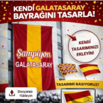 Galatasaray Bayrağı Büyük Bina & Balkon Tipi (Dikey Asma)