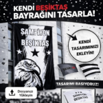 Beşiktaş Büyük Bina & Balkon Bayrağı (Dikey Asma)