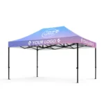 Baskılı Gazebo Çadır 3x4.5 (Siyah 40 mm İskelet)