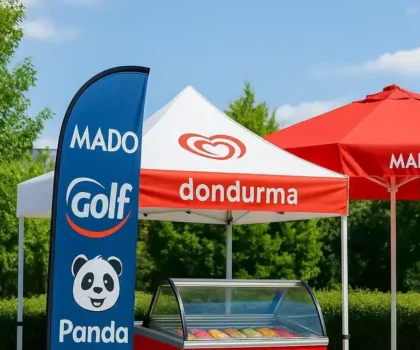 dondurma şemsiyesi dondurma bayrağı dondurma gazebo çadırı
