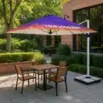 yandan gövdeli bahçe ve cafe şemsiyesi özel logo baskılı