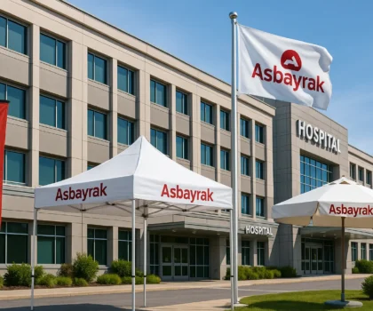sağlık sektörü hastaneler için bayrak bayrak direği çadır ve şemsiye çözümleri