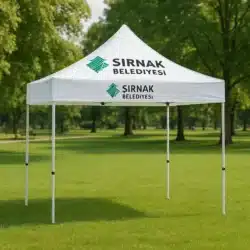 Belediyelerin vatandaşlara taziye ve cenazeler için verdiği. bunun dışında çeşitli belediye etkinlikleri, festivalleri, konserleri ve pazar yerlerinde kullandığı belediye logo baskılı çadır modeli