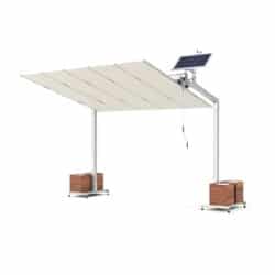 Asbayrak Flex Pergola 250×300 cm – Yatay açılır kapanır pergola sistemi, dar teras ve işletme alanlarında güçlü gölgelendirme sağlar.