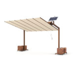 300x360 cm Asbayrak Flex Pergola, portatif teras şemsiyesi alternatifidir; modern tasarımıyla dış mekân gölge alanını artırır.