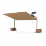 Asbayrak Flex Pergola 350×420 cm – 14,7 m² alanı yatay açılır sistemle gölgelendiren güçlü dış mekân pergola modeli.