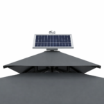 güneş enerjili teleskopik şemsiye üst solar panel detayı LED aydınlatma sistemi